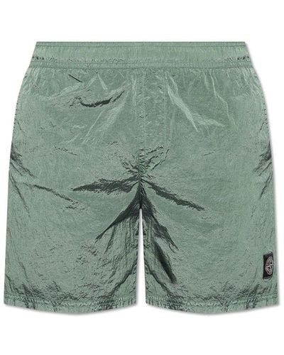 Stone Island Shorts With Logo, - Green