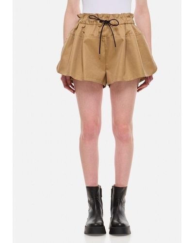 Sacai Paperbag Waist Flared Shorts - Natural