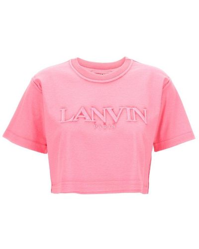 Lanvin Logo Embroidery T-shirt - Pink