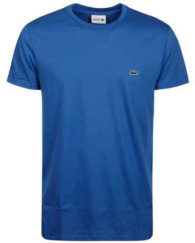 Lacoste Logo-embroidered Crewneck T-shirt - Blue
