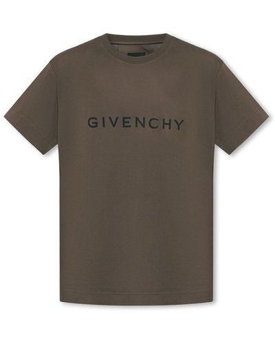 Givenchy T-shirt With Logo, - Brown