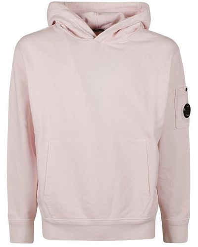 C.P. Company Diagonal Fleece Hoodie - Pink