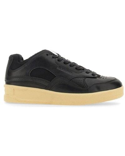 Jil Sander Round-toe Lace-up Sneakers - Black