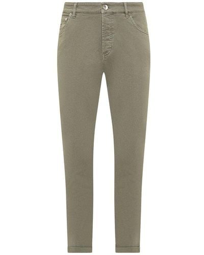 Brunello Cucinelli Mid-rise Logo Patch Jeans - Gray