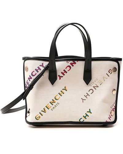 Givenchy Bond Rainbow Logo Shopper Tote Bag - Natural