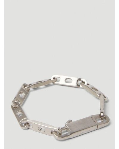 Rick Owens Logo Engraved Chain-linked Bracelet - Metallic