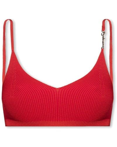 Jacquemus Le Bandeau Pralu Knitted Bra - Red