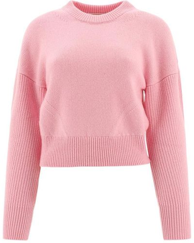 Alexander McQueen Ribbed Cropped Jumper - Pink