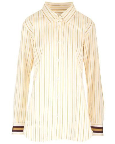 Dries Van Noten Striped Poplin Shirt - Natural