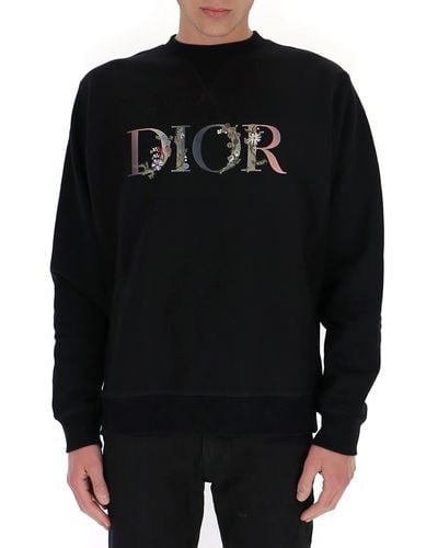 Dior Flower Logo Oversized Sweatshirt - Black