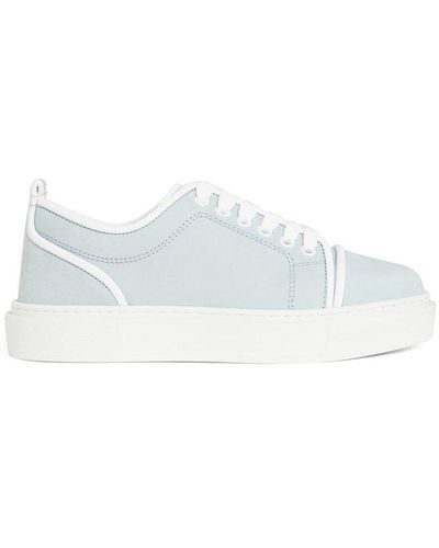 Christian Louboutin Sneakers "adolon" In Suede Azzurra - White