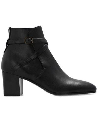 Saint Laurent Heeled Leather Ankle Boots - Black