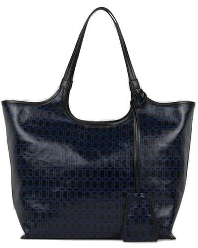 Roger Vivier Geometric Pattern Medium Tote Bag - Blue