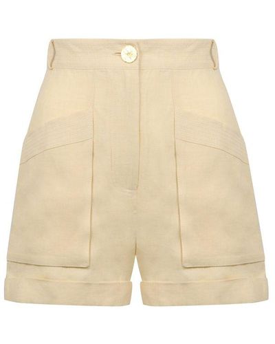 LeKasha Button Detailed Shorts - Natural