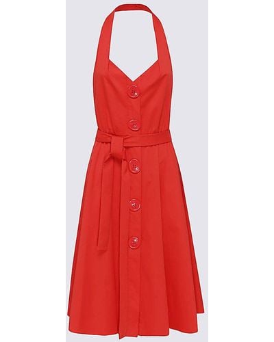 Moschino Red Cotton Blend Dress