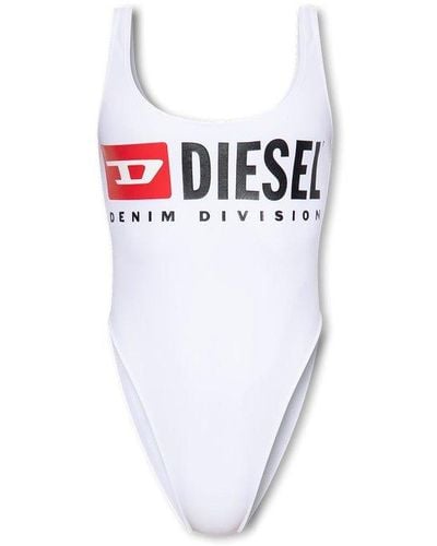 DIESEL Logo-print Swimsuit - White