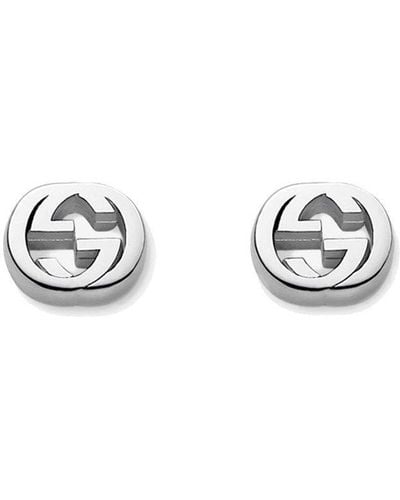 Gucci GG Interlocked Stud Earrings - White