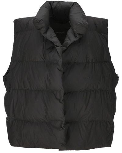 Balenciaga logo-print padded vest - Black