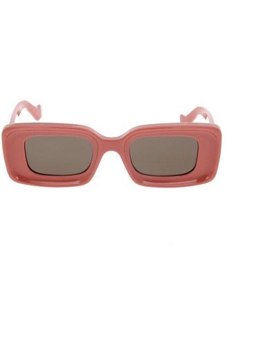 Loewe Rectangular Frame Sunglasses - Red