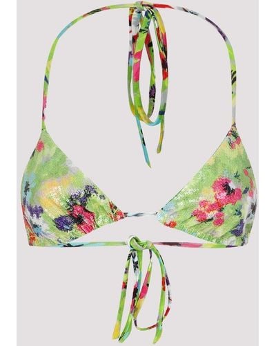 MSGM Floral Print Sequin Embellished Bikini Top - Multicolor
