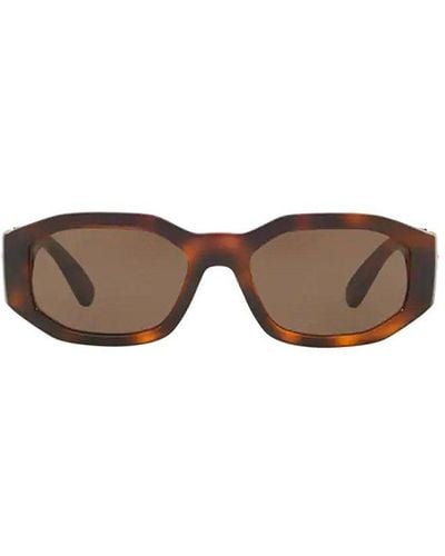 Versace Rectangular Frame Sunglasses - Brown