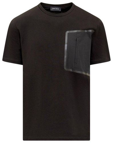 Herno Laminar T-shirt With Nylon Pocket - Black