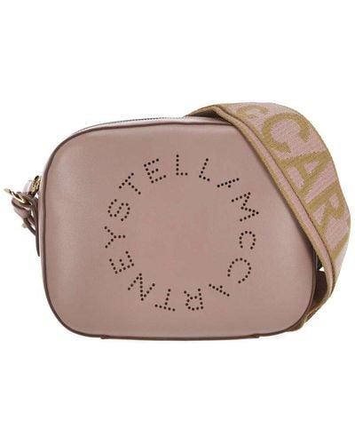 Stella McCartney Logo Detailed Zipped Shoulder Bag - Pink