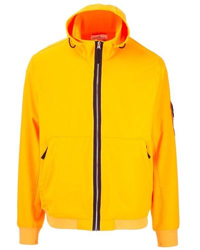 Stone Island Zip-up Hooded Jacket - Yellow