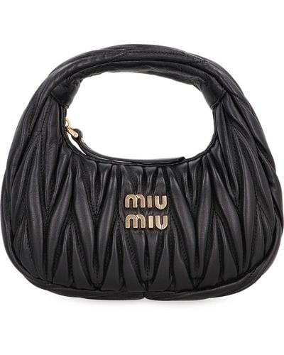 Miu Miu Wander Matelassé Zipped Mini Shoulder Bag - Black