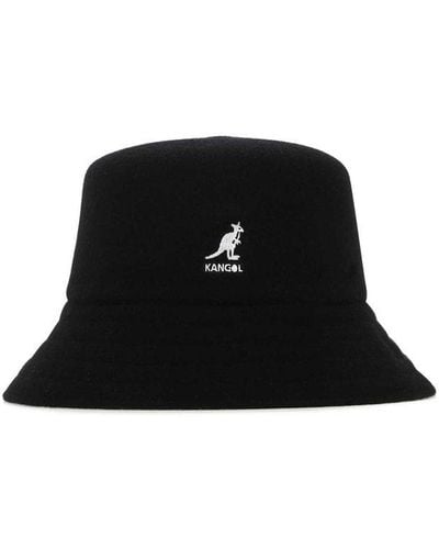 Kangol Logo Embroidered Bucket Hat - Black