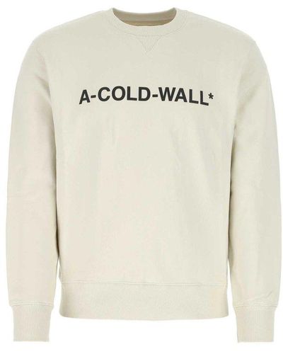 A_COLD_WALL* * Essential Logo Printed Crewneck Sweatshirt - White