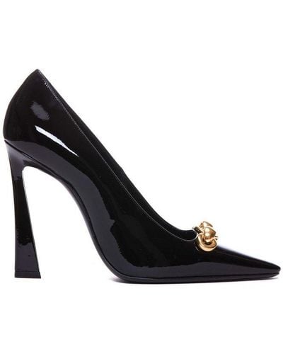 Saint Laurent Severine Squared Pointed Toe Court Shoes - Black