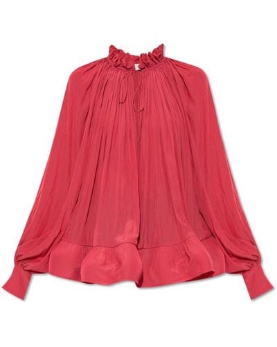 Lanvin Top With Ruffle Trim - Red