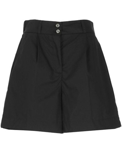 Woolrich Elasticated Waistband Pleat-detailed Shorts - Black