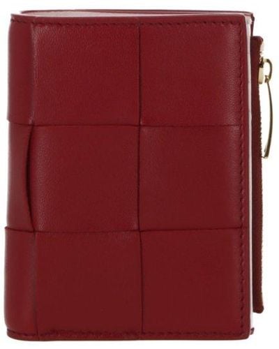 Bottega Veneta Zipped Bi-fold Wallet - Red