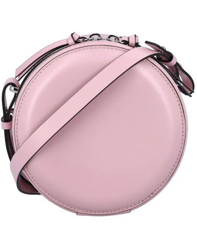 Ganni Round Crossbody Logo Bag - Pink