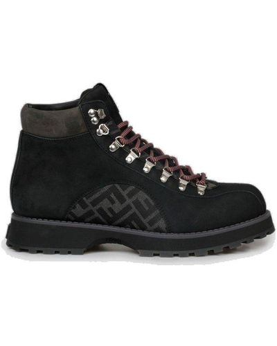 Fendi Lace-up Ankle Boots - Black