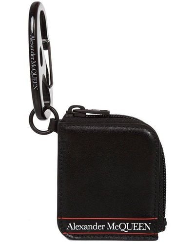 Alexander McQueen Logo Printed Zipped Wallet - Black