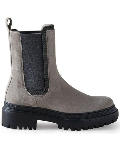 Brunello Cucinelli Chelsea Ankle Boots - Grey
