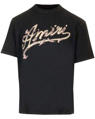 Amiri Logo Printed Crewneck T-shirt - Black