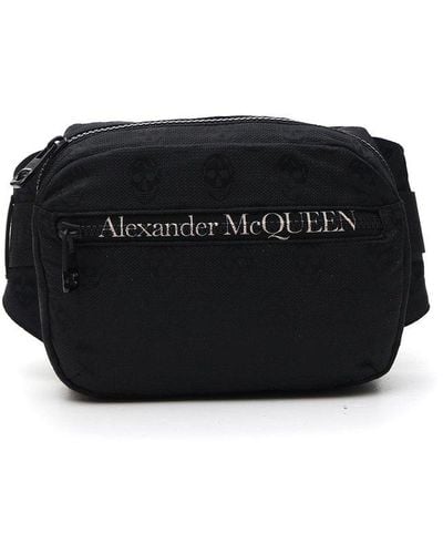 Alexander McQueen Skull Motif Logo Printed Belt Bag - Black