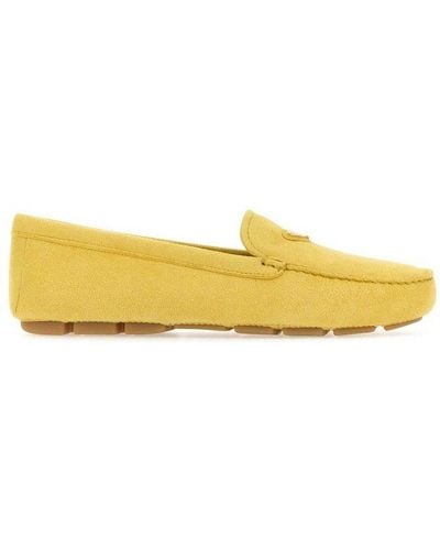Prada Round-toe Slip-on Loafers - Yellow