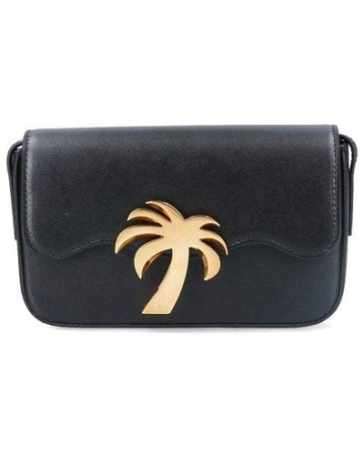 Palm Angels Palm Beach Foldover Top Crossbody Bag - Black