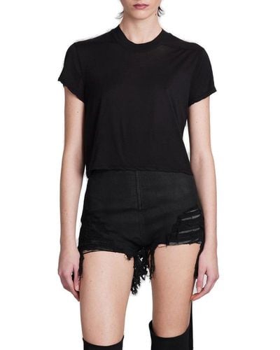 Rick Owens Cropped Small Level T T-shirt - Black