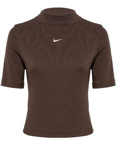 Nike Sportswear Essentials Mock-neck T-shirt - Brown