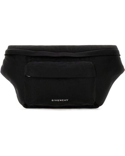 Givenchy Logo Plaque Zipped Belt Bag - Gray