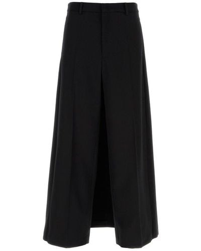 Valentino Wide Leg Tailored Trousers - Black