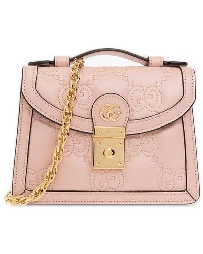 Gucci GG Matelasse Quilted Shoulder Bag - Pink