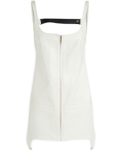 Courreges Zip Detailed Sleeveless Dress - White