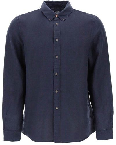 PS by Paul Smith Button Down Short-sleeved Shirt - Blue